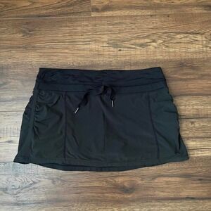 Lululemon Rare Black Tennis Skort Built In Shorts Size 8 Sporty Athleisure
